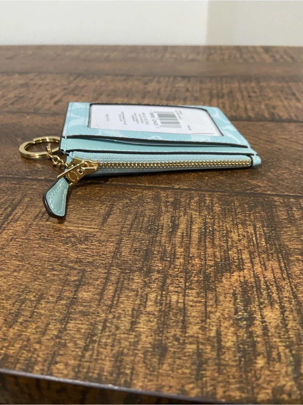 Coach Mini Skinny ID Wallet Light Blue in Signsture Canvas